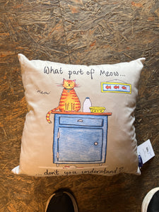 Impatient cat funny cushion