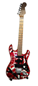 Van Halen 89 Handmade wooden collectible replica miniature mini guitar with stand