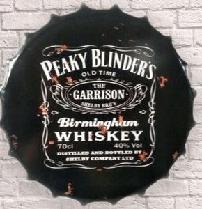 Peaky Blinders Birmingham whiskey bottle top wall art
