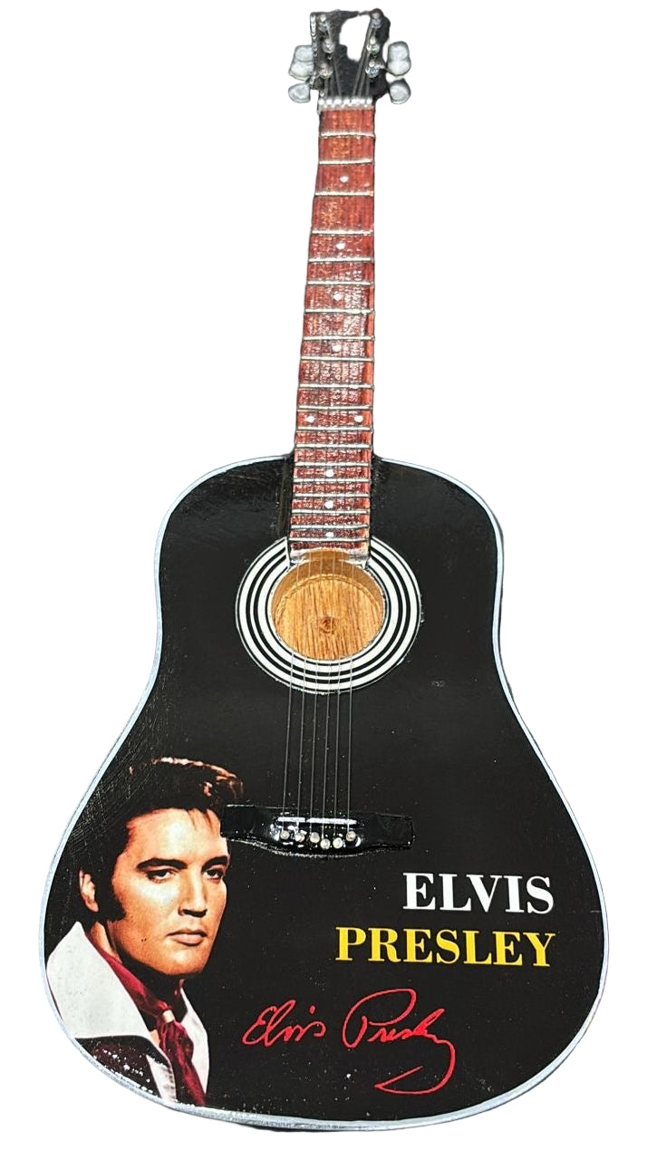 Elvis 25cm Handmade wooden collectible replica miniature mini guitar with stand (No.20)