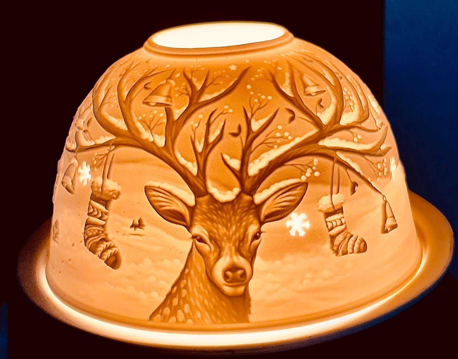 Hellmann Versand Authentic German Ceramic Tea Light Candle Dome - Choice of Designs All year and Christmas