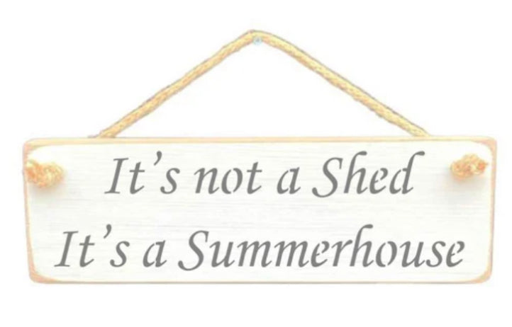 Wooden sign shed funny