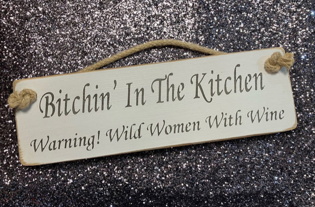 Wooden sign kitchen rude