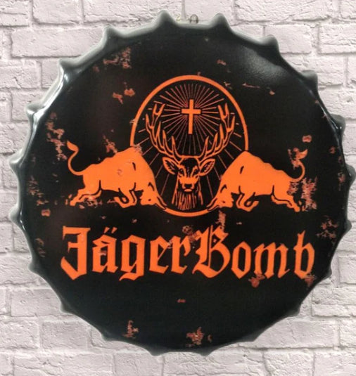 Giant Metal Bottle top cap 30cm - Choice of Design