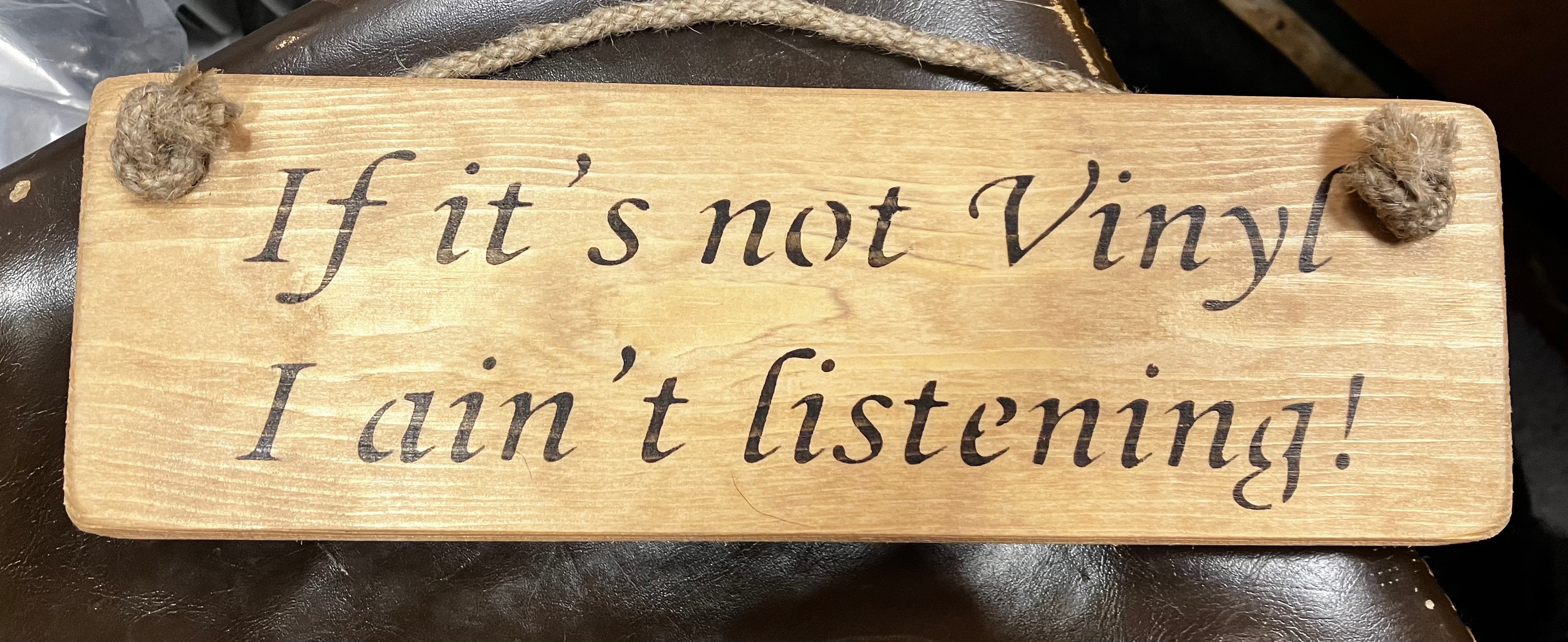 Wooden sign vinyl