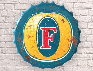 Giant Metal Bottle top cap 30cm - Choice of Design