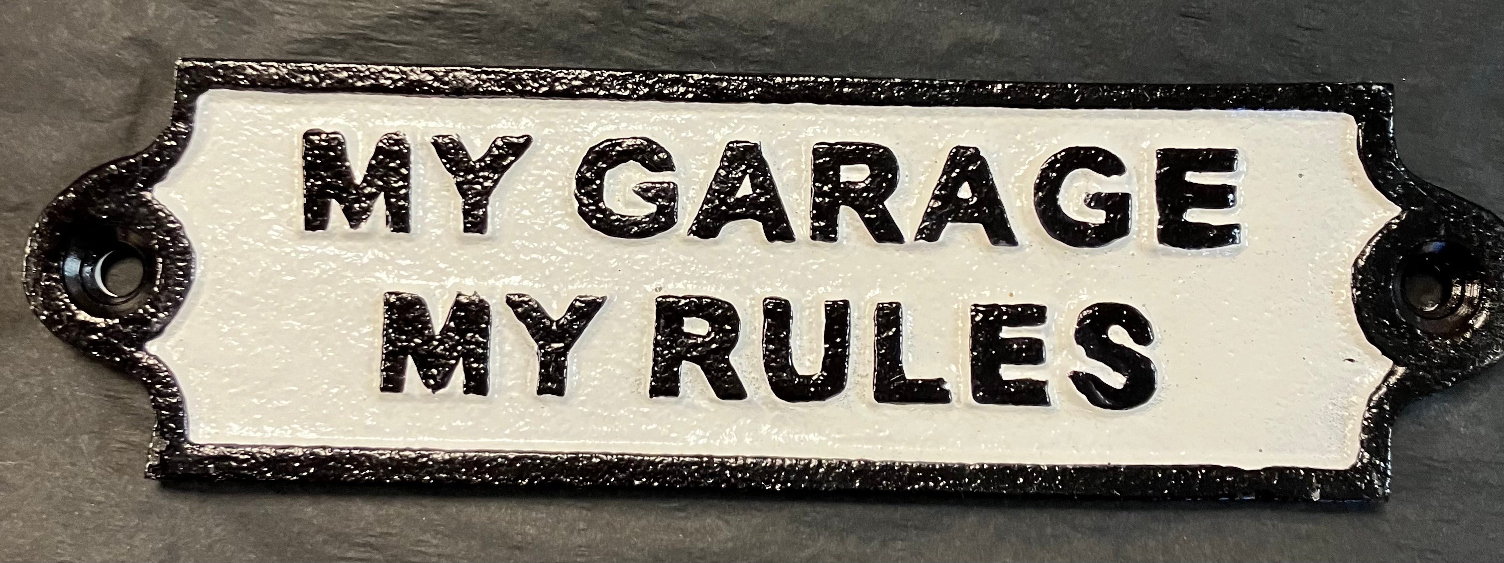 Garage wall sign