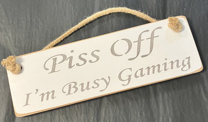 Wooden sign bust gaming rude
