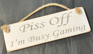 Wooden sign bust gaming rude