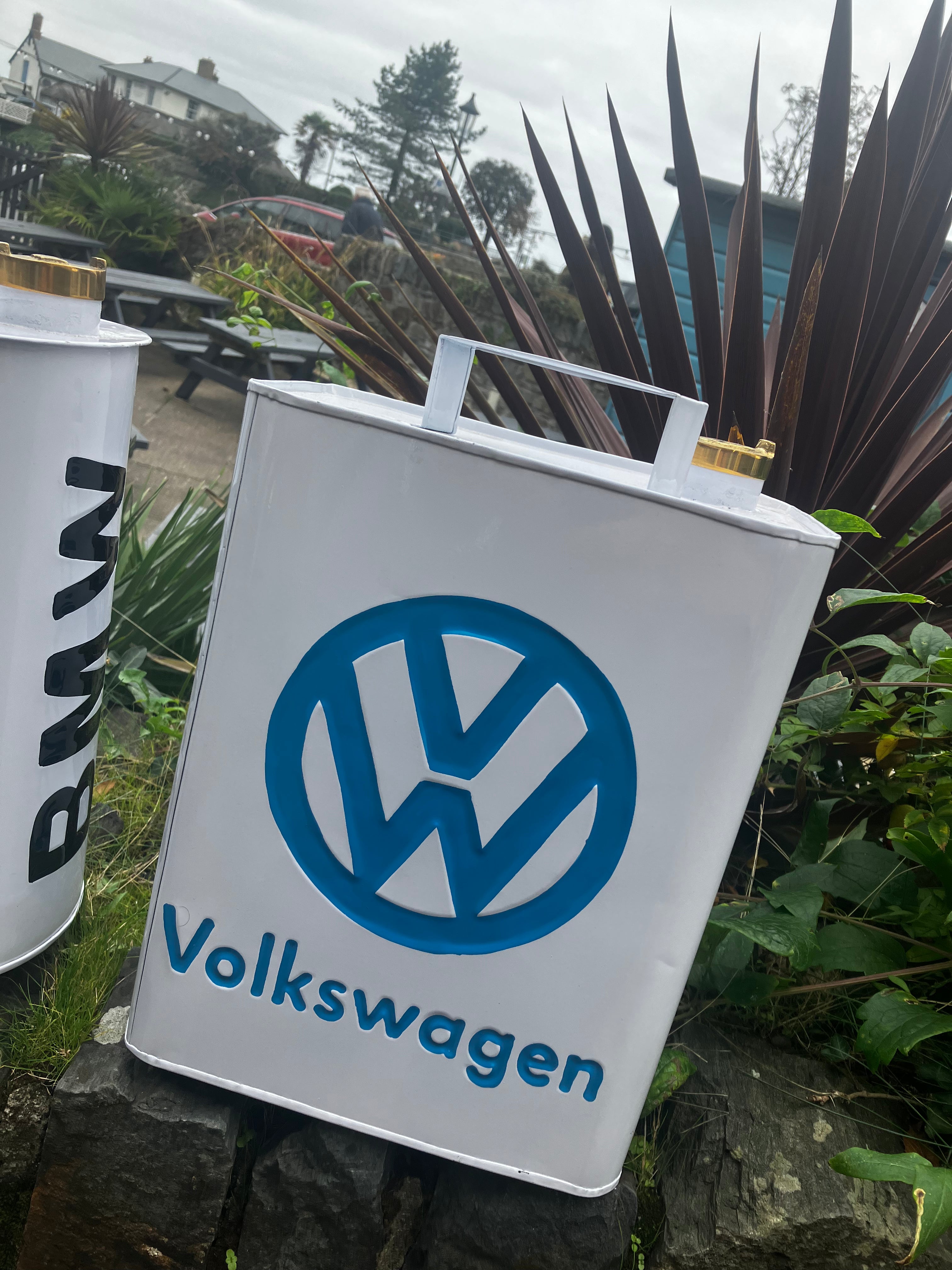 Retro Hand Painted Advertising Aluminium Oil Petrol Jerry can - Choice of Style