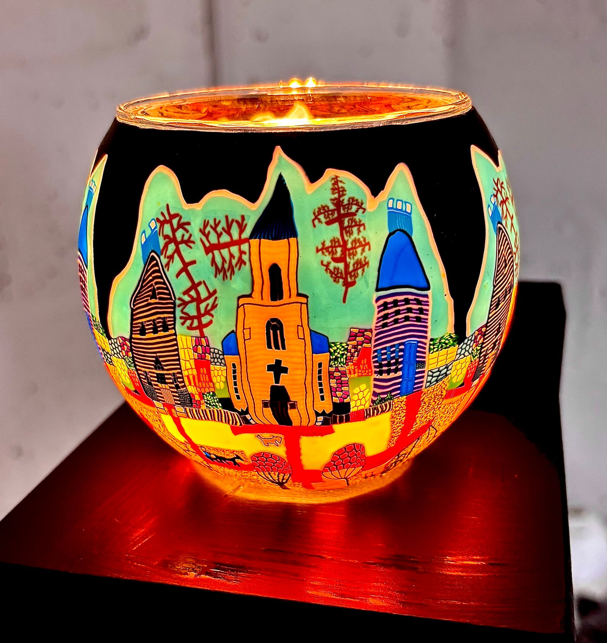 Luminous Glass Authentic German Tea Light Bowls - All year round and Christmas Designs Available