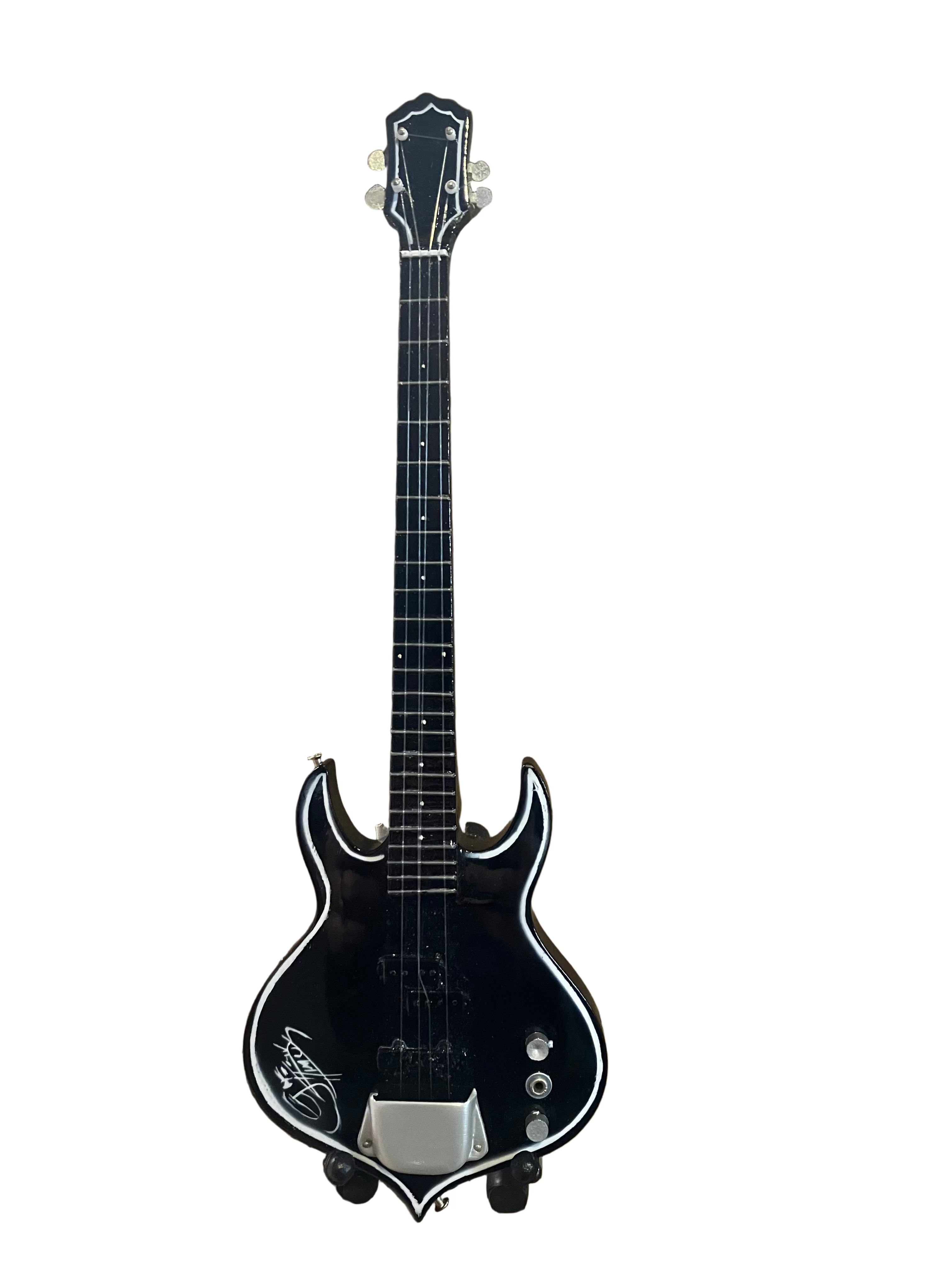 Kiss BC Rich Punisher Bass 25cm Handmade wooden collectible replica miniature mini guitar with stand