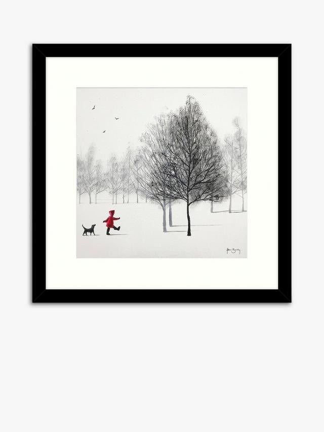 Adam Barsby Red Coat snowy Tree Framed and Mounted Art Picture