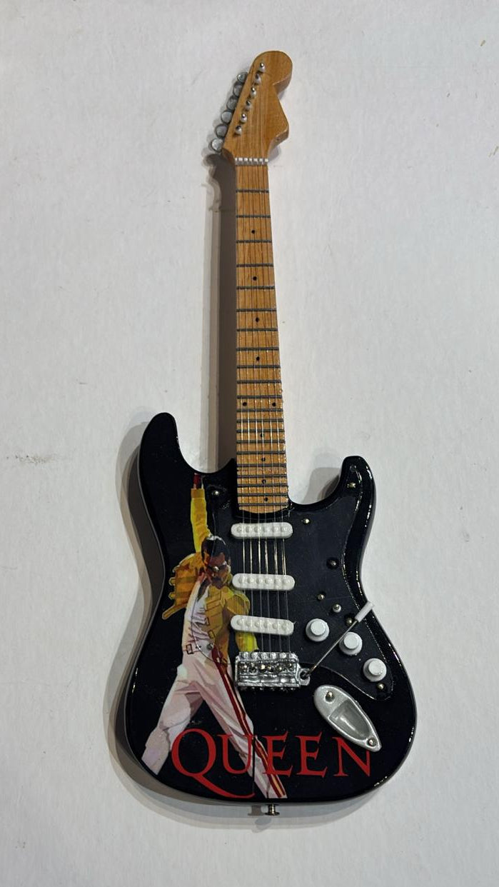 Queen 25cm Handmade wooden collectible replica miniature mini guitar with stand (No.71)