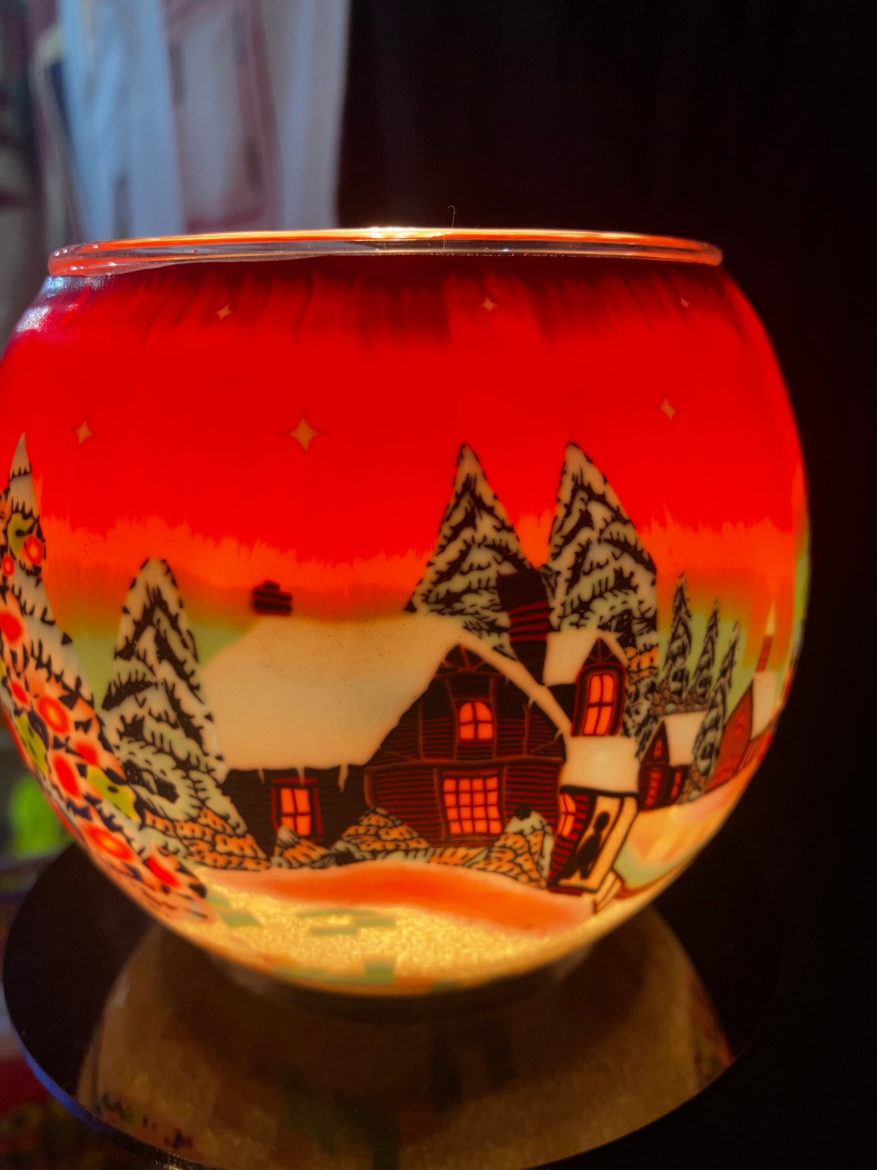 Luminous Glass Authentic German Tea Light Bowls - All year round and Christmas Designs Available