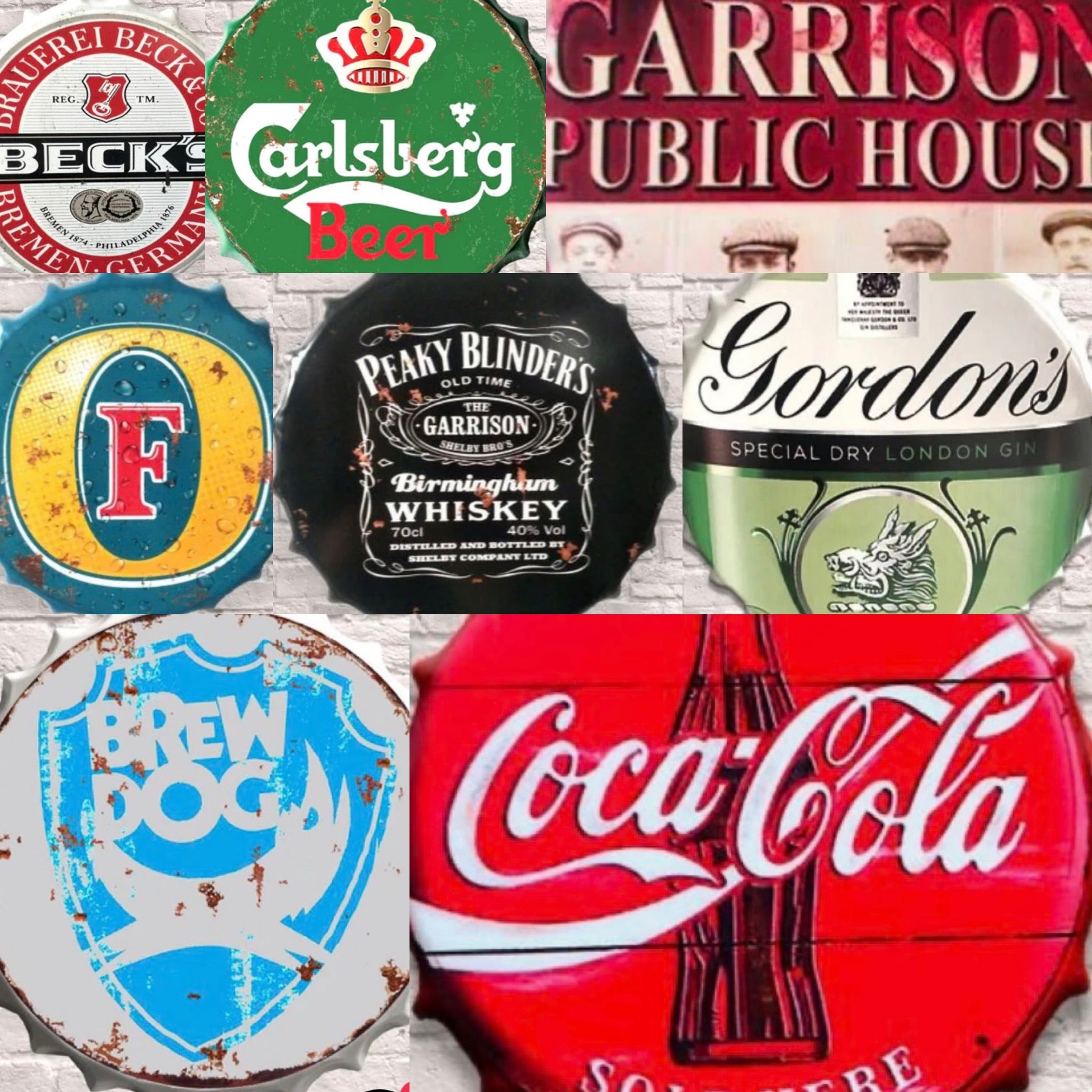 Drinks bottle top wall art