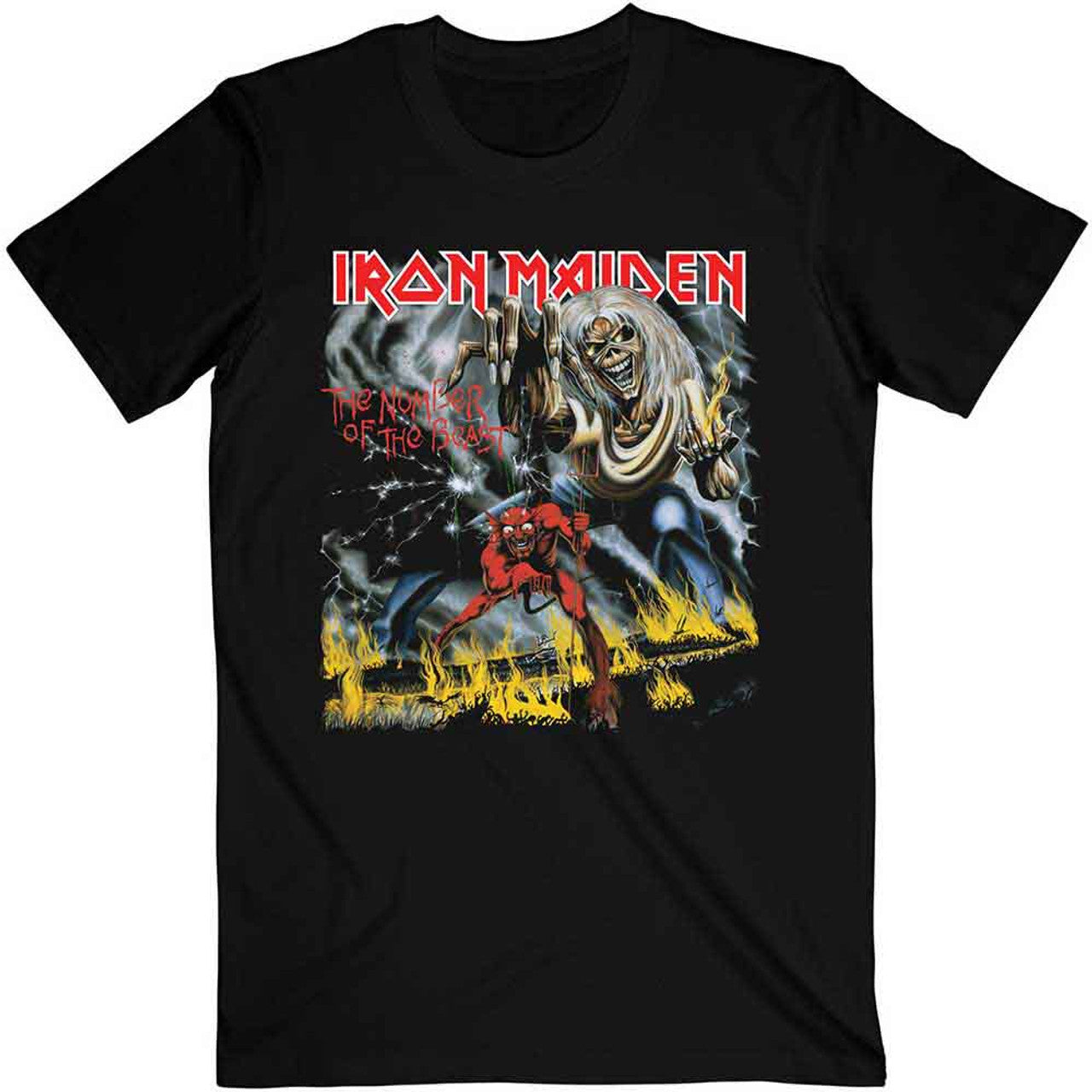 Official Licensed  Iron Maiden Unisex T-Shirt: Number Of The Beast (Black) Iron Maiden Unisex T-Shirt: Number Of The Beast