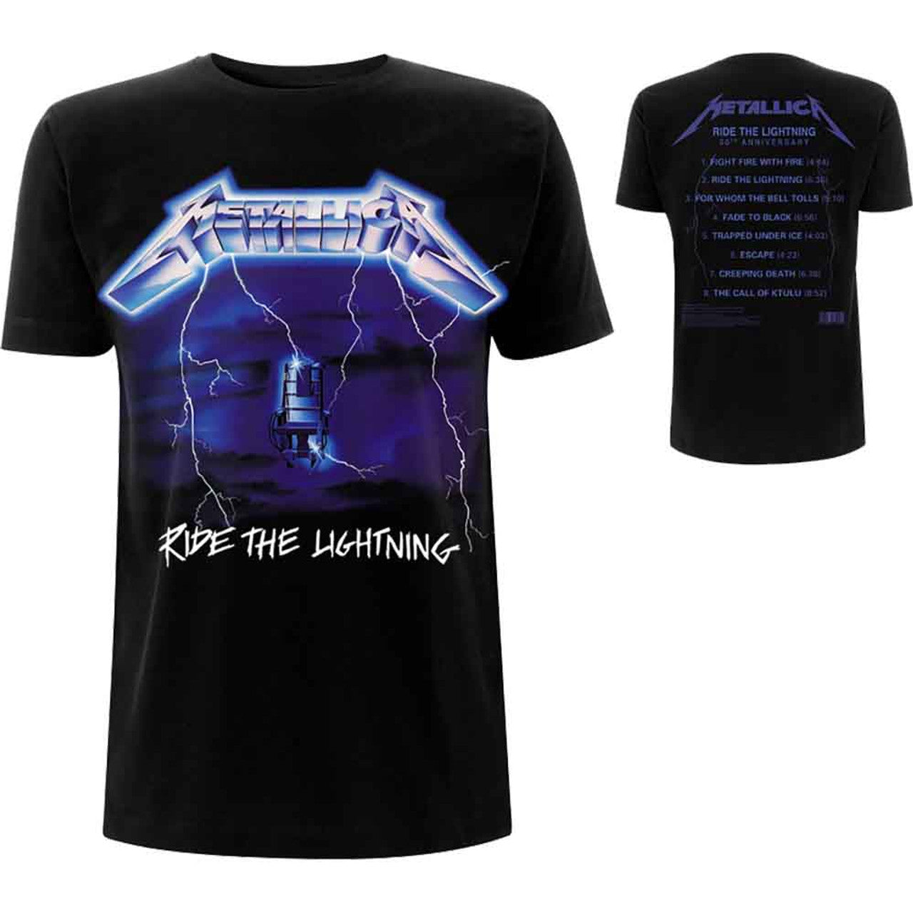 Official Licensed Metallica Unisex T-Shirt: Ride The Lightning Tracks