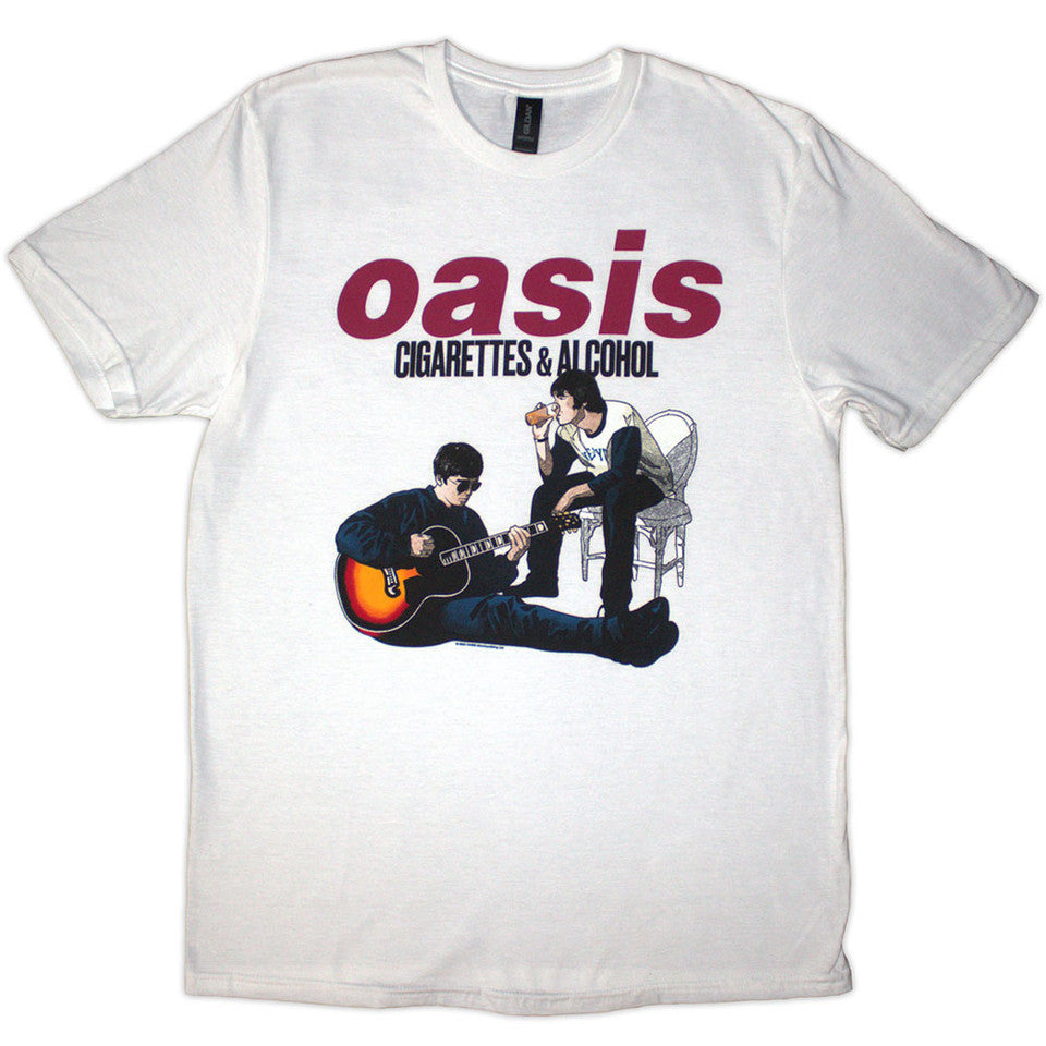 Official Licensed Oasis Cigarettes and Alcohol T Shirt