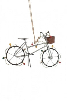 Shoeless joe Christmas Decoration - Bike Hanger with fairy lights