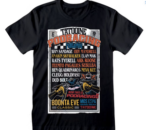 Tatooine Podracing T-Shirt For Adults, Star Wars: The Phantom Menace 100% Cotton T Shirt