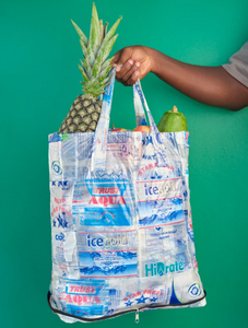 Trashy Bags Upcycled Plastic Bag Grocery Shopping Bag with Fabric