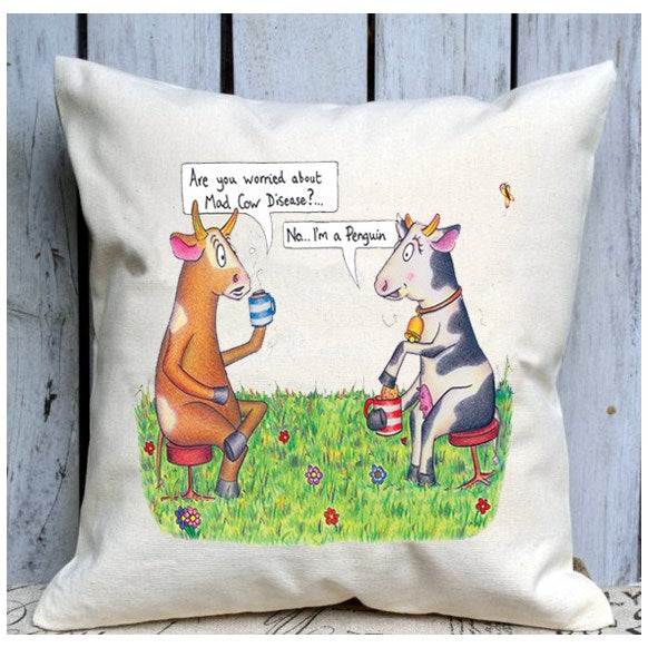 Mad Cow funny cushion