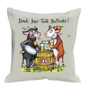 Cows & Beer sweary cushion