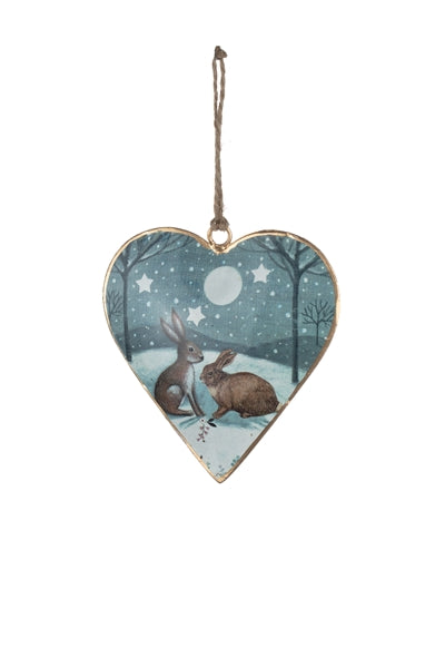 Shoeless joe Christmas Decoration - Metal Heart Tree or Bauble Hanger - Choice Of Designs