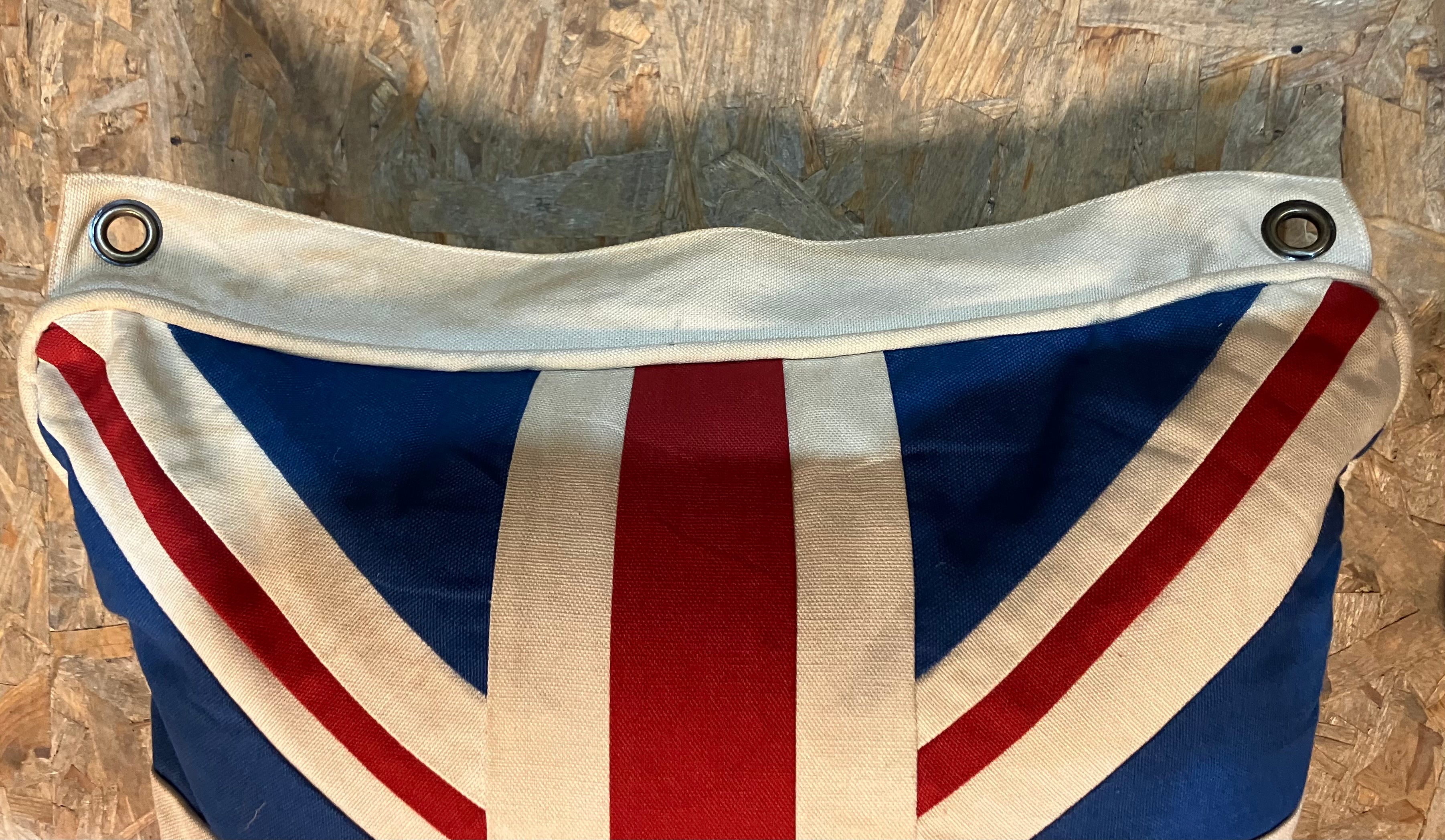 Stunning 100% Cotton Tea Stain Vintage Union Jack Canvas Flag Square cushion