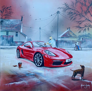Red Porsche Exclusive Adam Barsby Art Picture