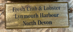 Fresh Crab and Lobster Lynmouth North Devon Wooden Roped box