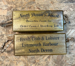 Fresh Crab and Lobster Lynmouth North Devon Wooden Roped box