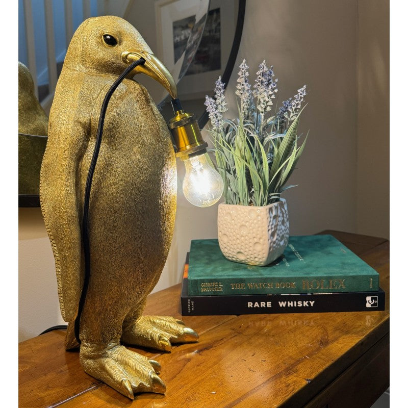 Gold Penguin Table Lamp