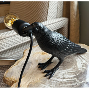 Raven Bird Table Desk Lamp
