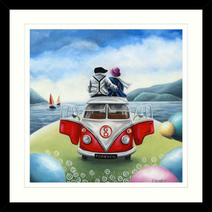 Claire Baxter VW Campervan 62cm x 62cm Framed Picture