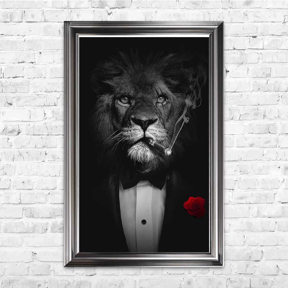 sylvain binet lion cigar framed art