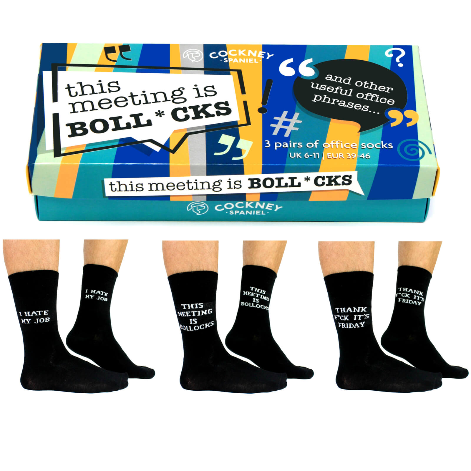 Cockney Spaniel Socks Funny / Rude Box Set - Work Socks