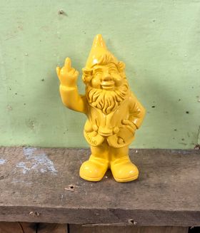 Stoobz Yellow Naughty colourful gnome swearing - medium