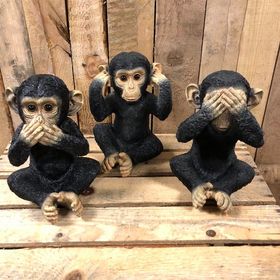 Set of 3 monkeys See no evil hear no evil speak no evil