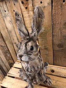 Detailed Wood Effect Hare Rabbit Bunny Figure
