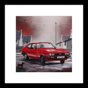 Red Ford Capri Exclusive Adam Barsby Art Picture