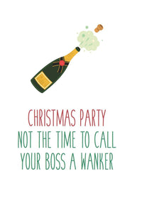 Funny Rude Christmas Card - Works Party Wanker Boss - Free Postage!