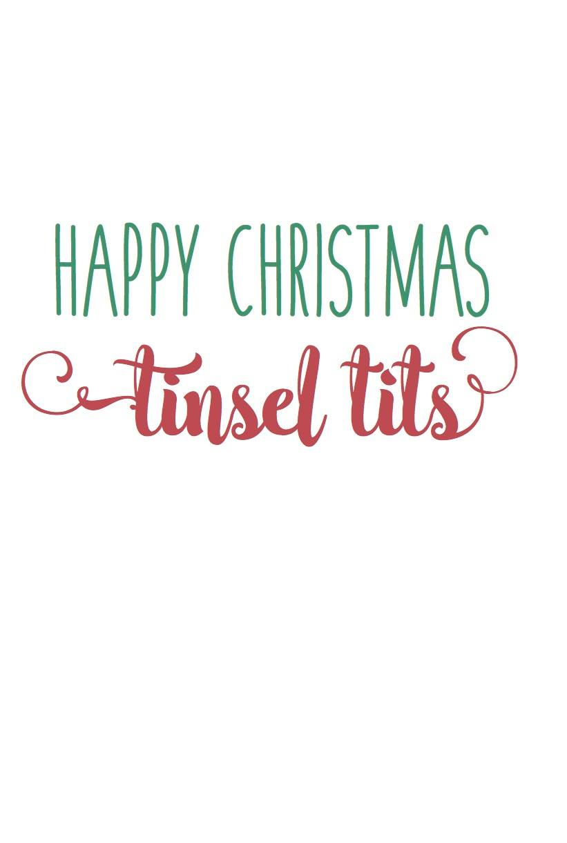 Funny Rude Christmas Card - Tinsel Tits - Free Postage!