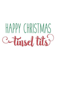 Funny Rude Christmas Card - Tinsel Tits - Free Postage!