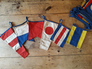 Stunning Cotton Canvas Extra Long Quality Nautical Tea Stained Bunting Alphabet Numbers Signal Sailing Boat