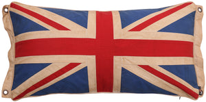 Stunning 100% Cotton Tea Stain Vintage Union Jack Canvas Flag cushion - Choice of Size