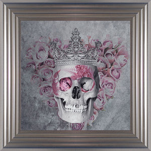 Swarovski Crystals Skull and Crown Queen Liquid Art 55x55cm