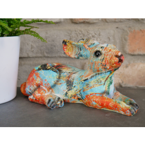 Colourful Paint splat Hare Ornament