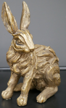 Golden Sitting Hare Ornament